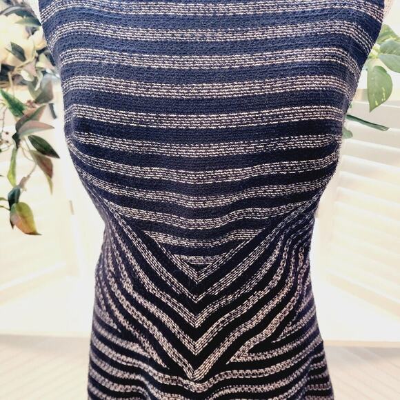 HALOGEN STRIPE SLEEVELESS BLACK / GRAY DRESS SIZE 4 - Picture 2 of 7